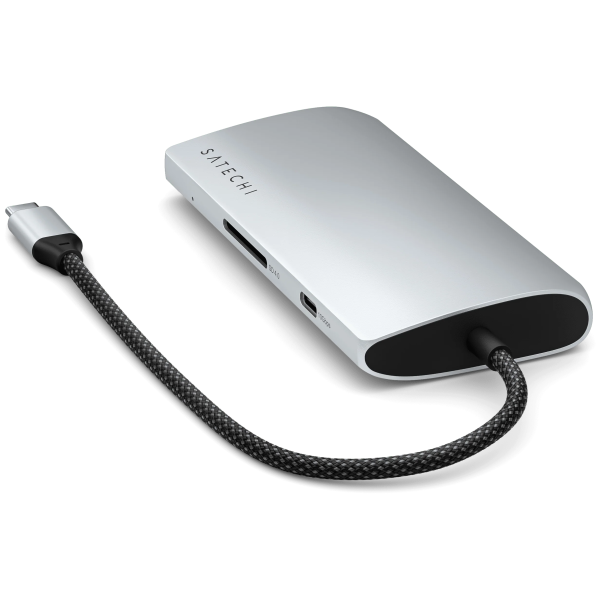 Мультипортовый адаптер Satechi USB-C Multiport Adapter 8K with Ethernet V3, Silver (ST-P8KES)
