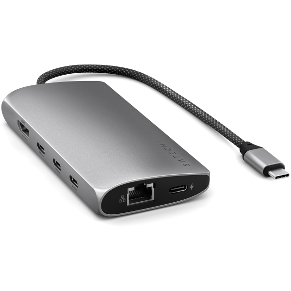Мультипортовый адаптер Satechi USB-C Multiport Adapter 8K With Ethernet V3 Space Gray (ST-P8KEM)