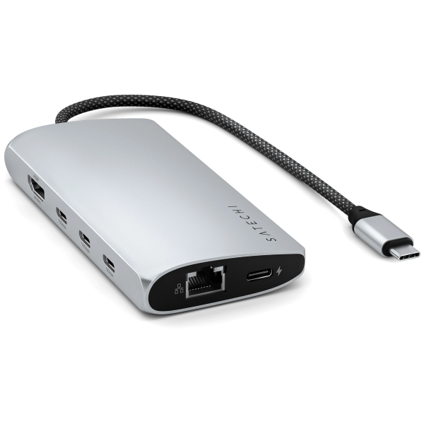 Мультипортовый адаптер Satechi USB-C Multiport Adapter 8K with Ethernet V3, Silver (ST-P8KES)