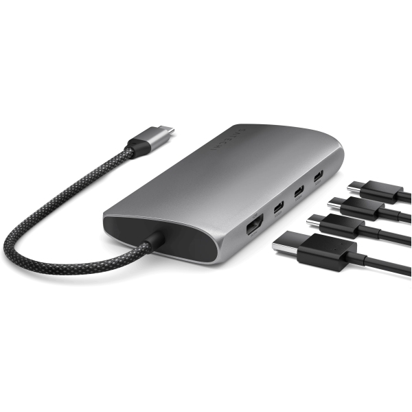Мультипортовый адаптер Satechi USB-C Multiport Adapter 8K With Ethernet V3 Space Gray (ST-P8KEM)