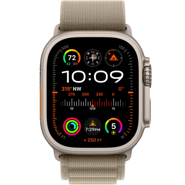 Смарт-часы Apple Watch Ultra 2 GPS + Cellular 49mm Titanium Case with Olive Alpine Loop - Small (MREX3, MRFH3)