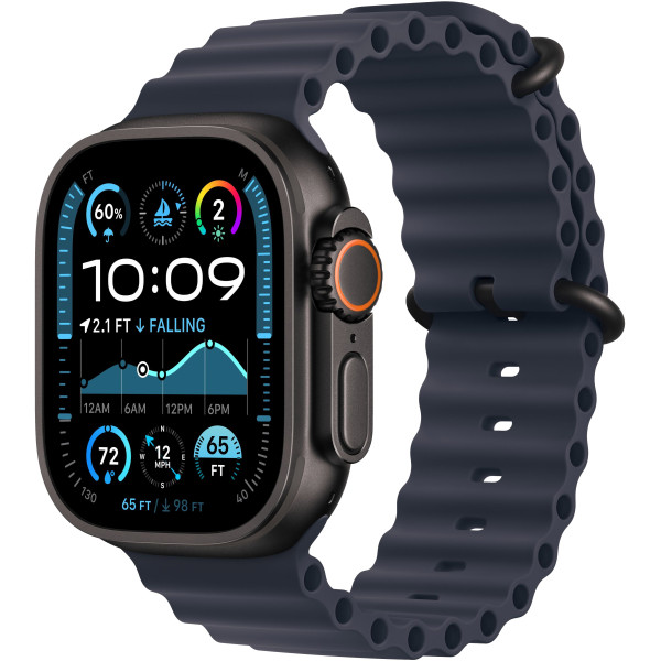 Смарт-часы Apple Watch Ultra 2 GPS + Cellular 49mm Black Titanium Case with Navy Ocean Band (MYTC3, MYPA3)