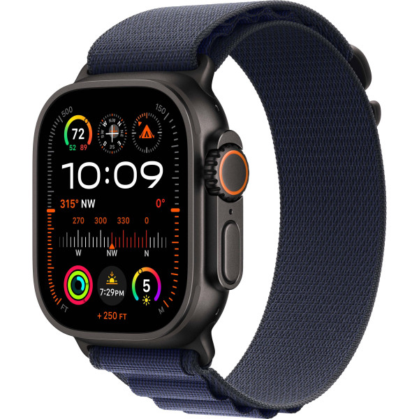Смарт-часы Apple Watch Ultra 2 GPS + Cellular 49mm Black Titanium Case with Navy Alpine Loop - M (MYTF3, MYPX3)