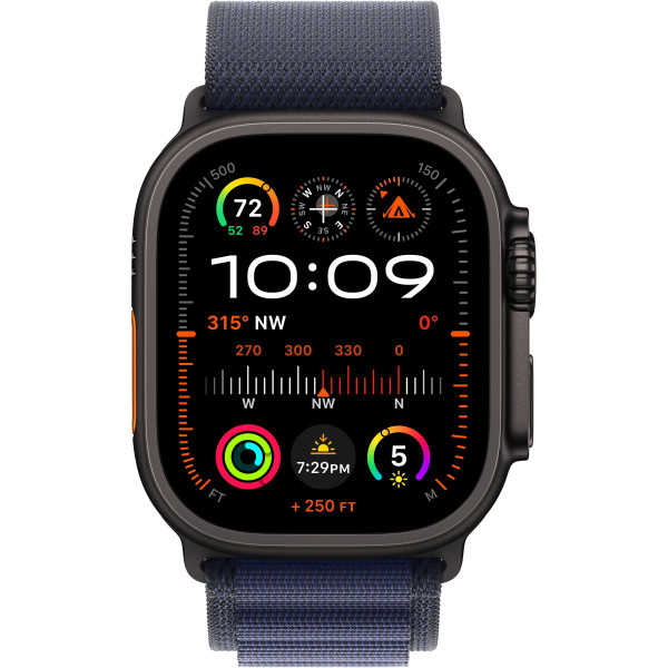 Смарт-часы Apple Watch Ultra 2 GPS + Cellular 49mm Black Titanium Case with Navy Alpine Loop - M (MYTF3, MYPX3)