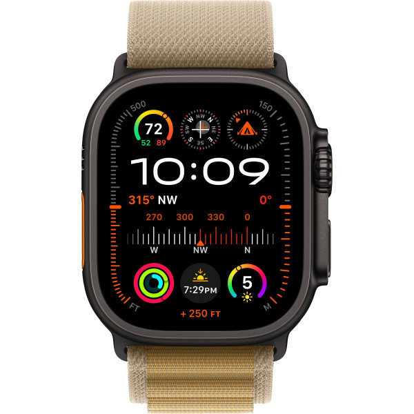 Смарт-часы Apple Watch Ultra 2 GPS + Cellular 49mm Black Titanium Case with Tan Alpine Loop - S (MYTF3, MYQ03)