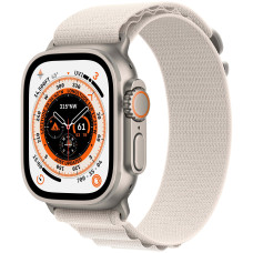 Б/У Смарт-часы Apple Watch Ultra GPS + Cellular 49mm Titanium Case with Starlight Alpine Loop - M (MQF03/MQFR3)