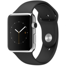 Б/У Смарт-часы Apple Watch 42mm Stainless Steel with Black Sport Band (MJ3U2)