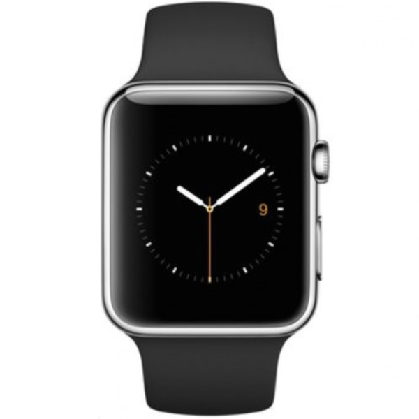 Б/У Смарт-часы Apple Watch 42mm Stainless Steel with Black Sport Band (MJ3U2)