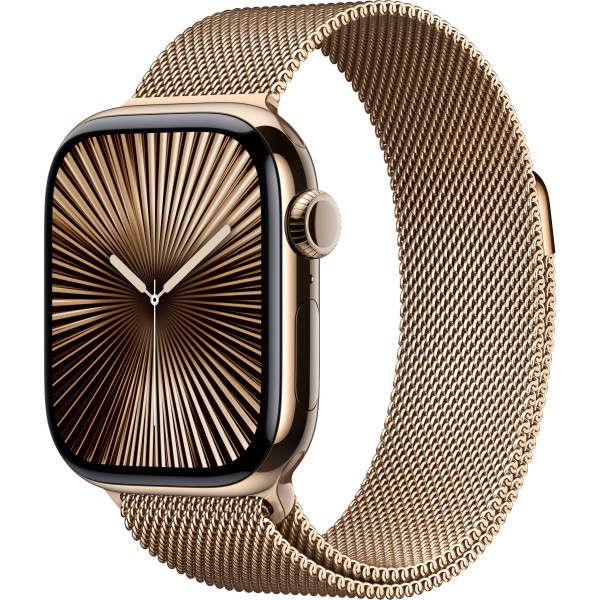 Смарт-часы Apple Watch Series 10 GPS + Cellular 46mm Gold Titanium Case w. Gold Milanese Loop - M/L (MX003)