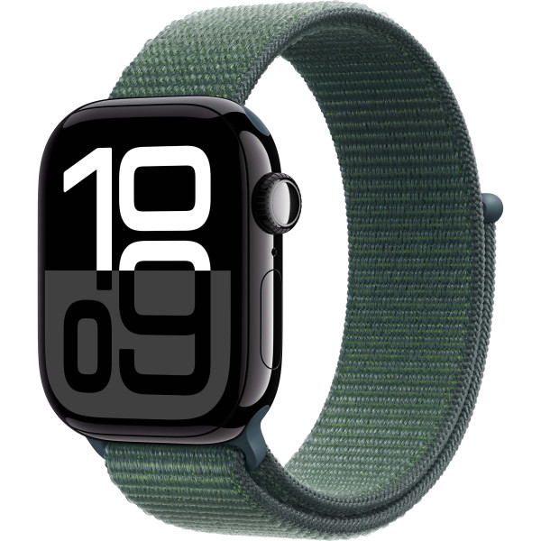 Смарт-годинник Apple Watch Series 10 GPS 42mm Jet Black Alu. Case w. Lake Green Sport Loop