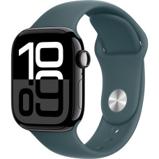 Смарт-часы Apple Watch Series 10 GPS 46mm Jet Black Alu. Case w. Lake Green Sport Band - S/M