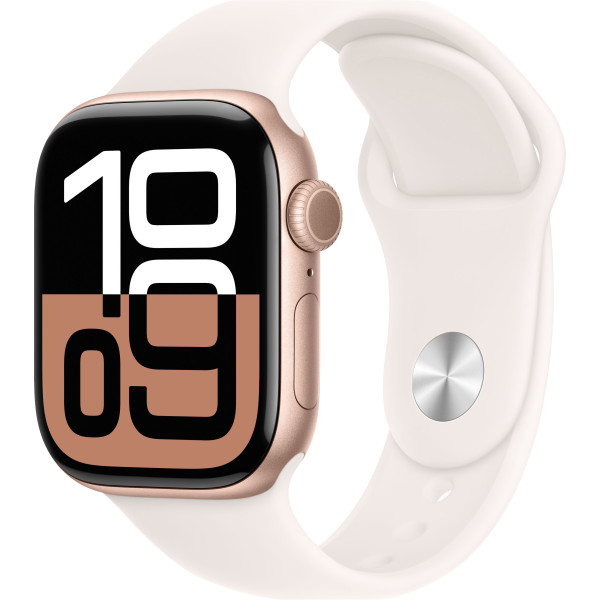 Б/У Смарт-годинник Apple Watch Series 10 GPS 42mm Rose Gold Alu. Case w. Light Blush Sport Band - S/M (MWWH3)