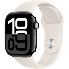 Смарт-часы Apple Watch Series 10 GPS 46mm Jet Black Alu. Case w. Starlight Sport Band - M/L