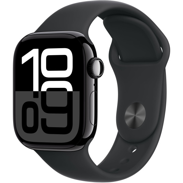  Смарт-часы Apple Watch Series 10 GPS + Cellular 42mm Jet Black Alu. Case w. Black Sport Band - S/M (MWX63)