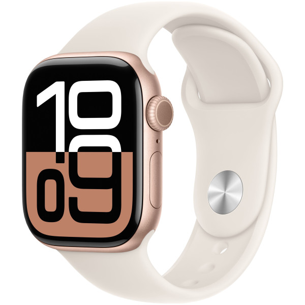 Смарт-часы Apple Watch Series 10 GPS + Cellular 42mm Rose Gold Alu. Case w. Starlight Sport Band - M/L