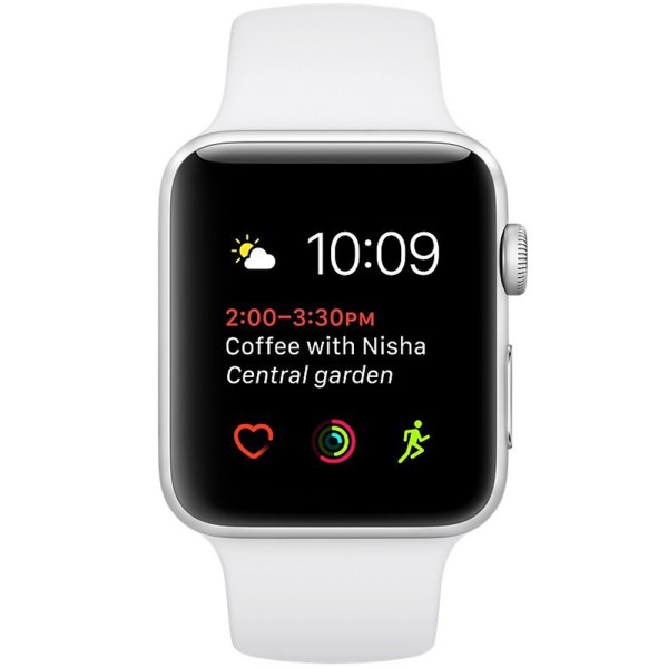 Б/У Смарт-часы Apple Watch Series 2 42mm Silver Aluminum Case with White Sport Band (MNPJ2)