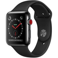 Б/У Смарт-часы Apple Watch Series 3 GPS + Cellular 42mm Space Black Stainless Steel w. Black Sport B. (MQK92)