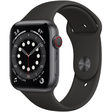 Б/У Смарт-часы Apple Watch Series 6 GPS + Cellular 44mm Space Gray Aluminum Case w. Black Sport B. (M07H3)