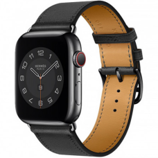 Смарт-часы Apple Watch Hermes Series 6 44mm GPS + Cellular Space Black Stainless Steel Case with Noir Single Tour (MJ3H3)