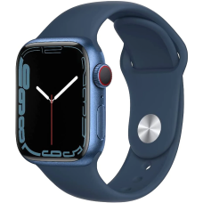 Смарт-часы Apple Watch Series 7 GPS + Cellular 41mm Blue Aluminum Case w. Abyss Blue S. Band (MKHC3)