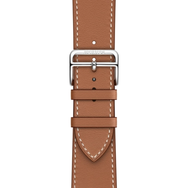 Смарт-часы Apple Watch Hermes Series 7 LTE 41mm Silver S. Steel Case w. Gold Single Tour (MKHN3)