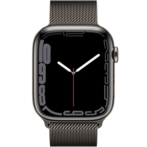 Б/У Смарт-часы Apple Watch Series 7 GPS + Cellular 45mm Graphite S. Steel Case w. Graphite Milanese Loop (MKJJ3, MKL33)