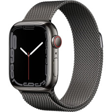 Б/У Смарт-часы Apple Watch Series 7 GPS + Cellular 45mm Graphite S. Steel Case w. Graphite Milanese Loop (MKJJ3, MKL33)