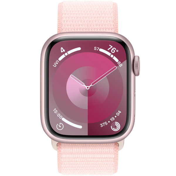 Смарт-часы Apple Watch Series 9 GPS 41mm Pink Aluminum Case w. Light Pink S. Loop (MR953)
