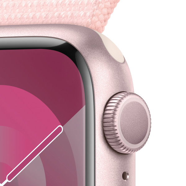 Смарт-часы Apple Watch Series 9 GPS 41mm Pink Aluminum Case w. Light Pink S. Loop (MR953)