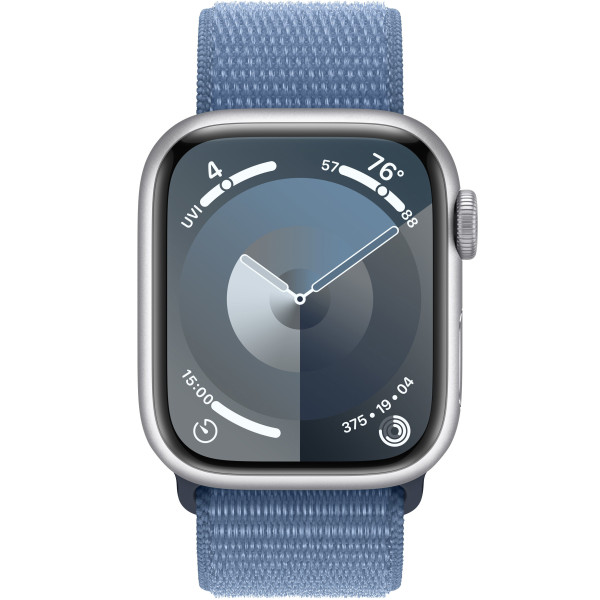 Смарт-часы Apple Watch Series 9 GPS 41mm Silver Aluminum Case w. Winter Blue S. Loop (MR923)