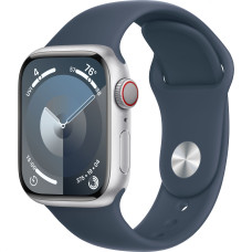 Смарт-часы Apple Watch Series 9 GPS + Cellular 41mm Silver Alu. Case w. Storm Blue S.Band - S/M (MRHV3)