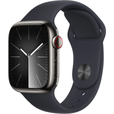 Смарт-часы Apple Watch Series 9 GPS + Cellular 41mm Graphite S. Steel Case w. Midnight S. Band - M/L (MRJ93)